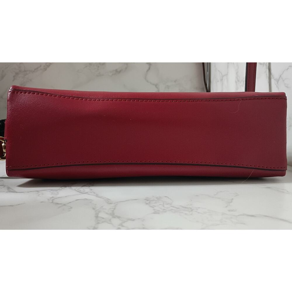 COACH Dome Signature Coated Canvas & Red Leather Crossbody Bag - EUC - Picture 5 of 7
